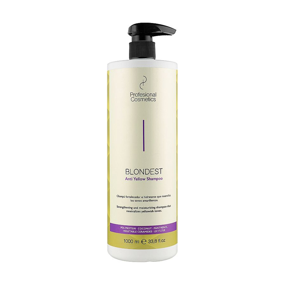 Антижовтий шампунь для волосся Profesional Cosmetics Blondest Anti Yellow Shampoo, 1 л